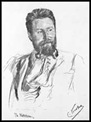 Theodor Kittelsen, drawing from 1892 by Christian Krohg