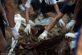 A total of 26 dead bodies have been removed from a mass grave site in southern Thailand after a second day of digging near a human traffic...